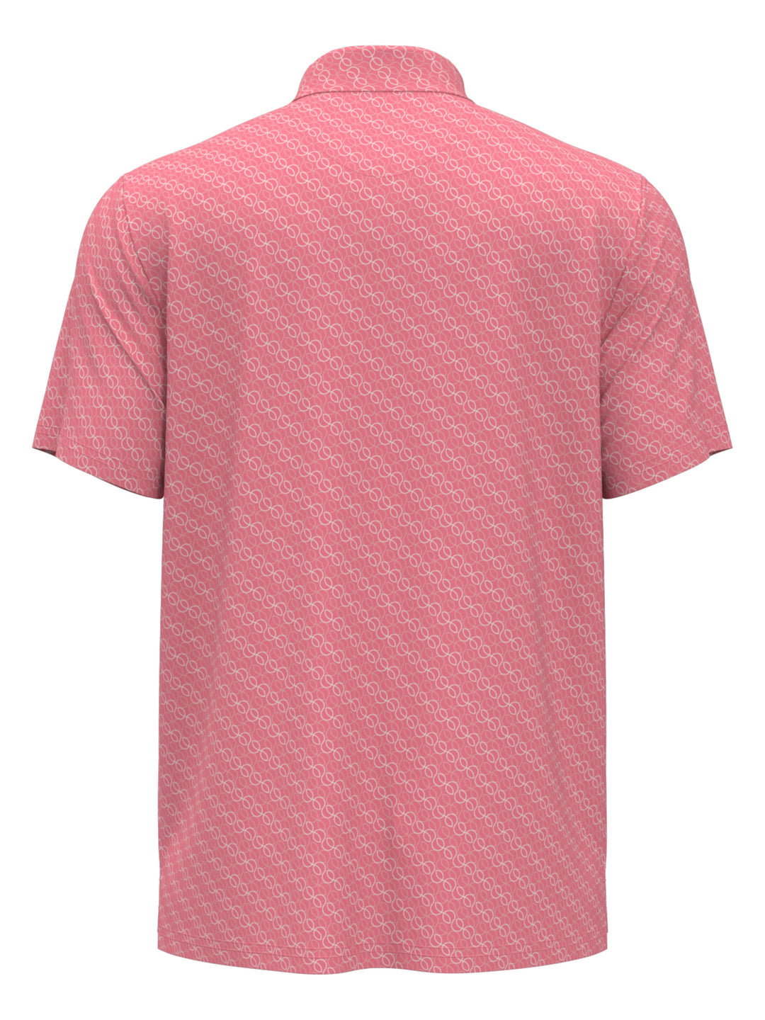 Allover Tennis Ball Print Performance Tennis Polo (Geranium Pink) 