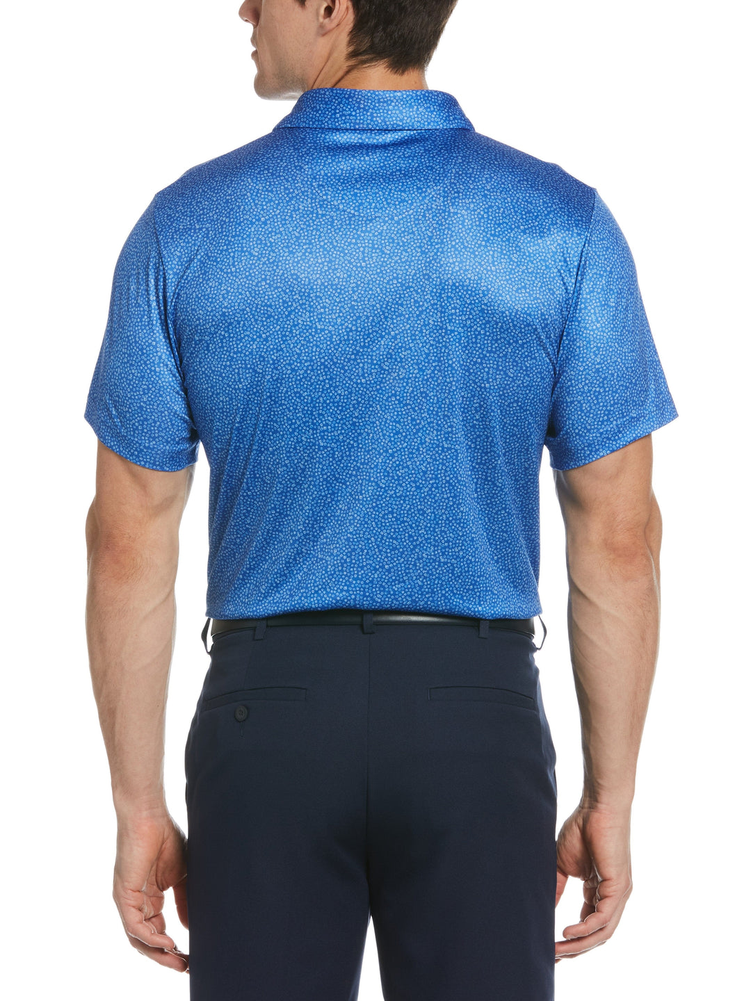 Men's Allover Textured Print Golf Polo