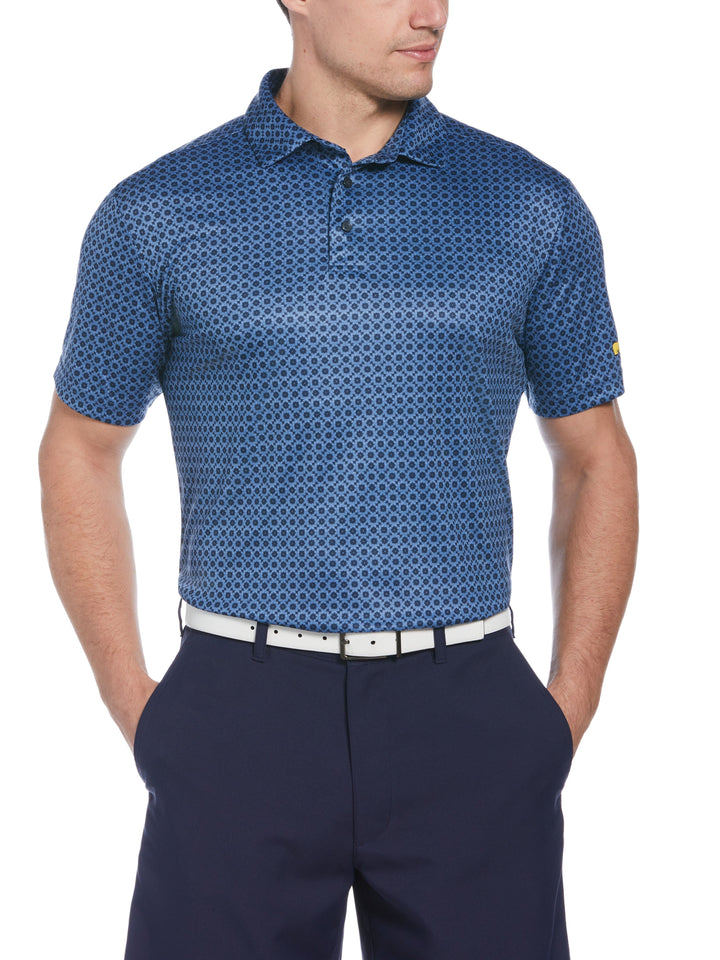 Allover Vacation Vibes Geo Print Golf Polo (Classic Navy) 