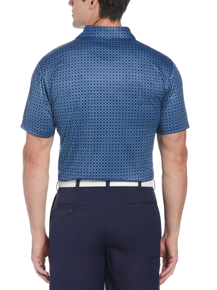 Allover Vacation Vibes Geo Print Golf Polo (Classic Navy) 