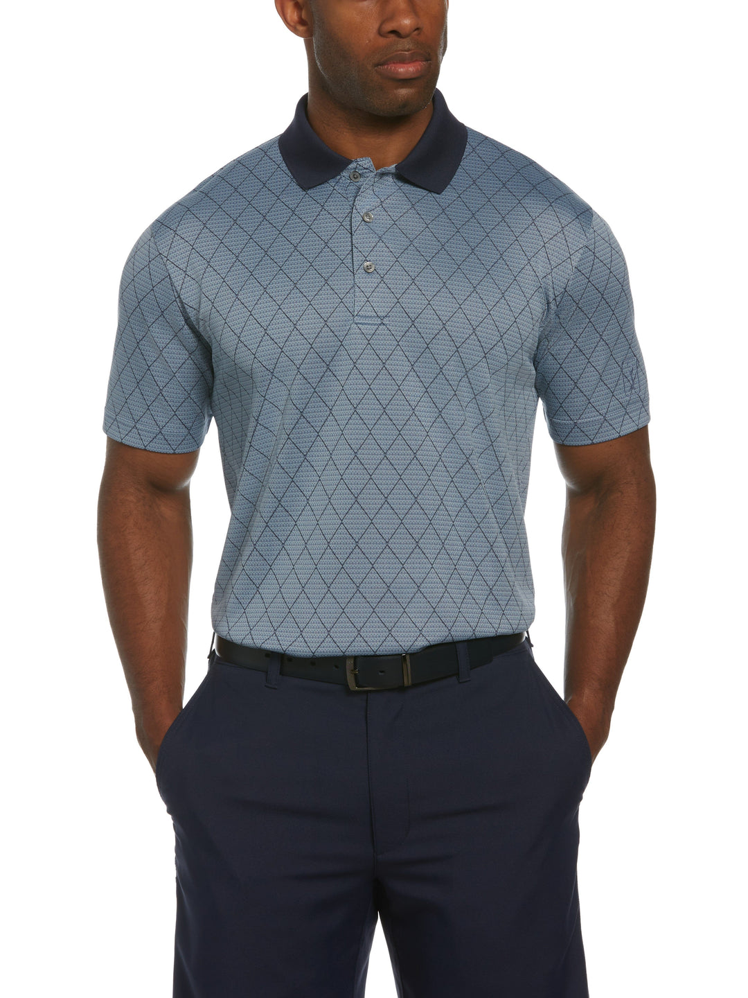 Men's Argyle Jacquard Golf Polo