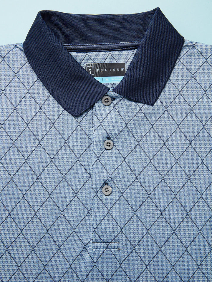 Men's Argyle Jacquard Golf Polo