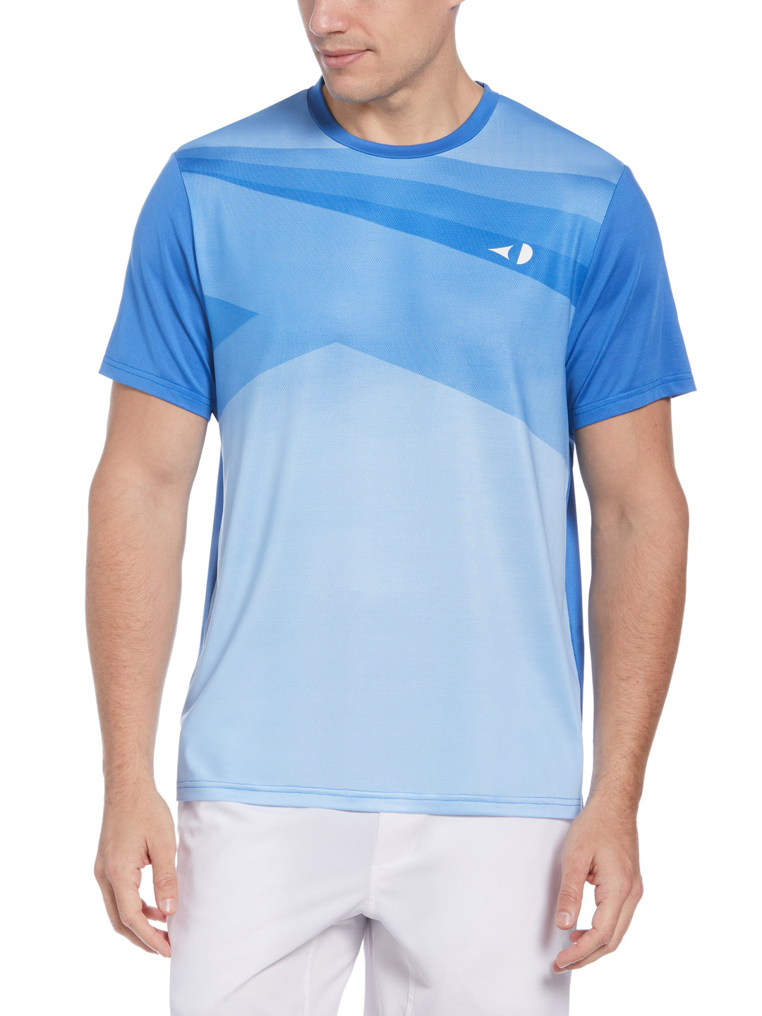 Asymetrical Texture Printed Tennis Tee (Egyptian Blue) 