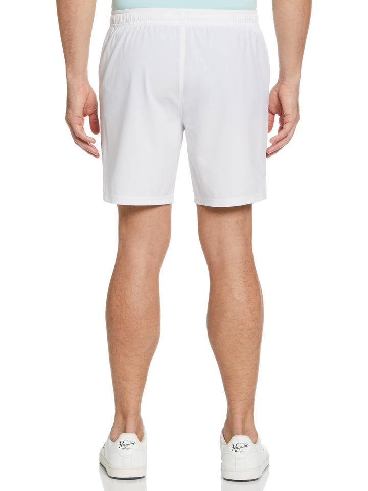 Asymmetric Print Performance 7" Tennis Short (Bright White) 