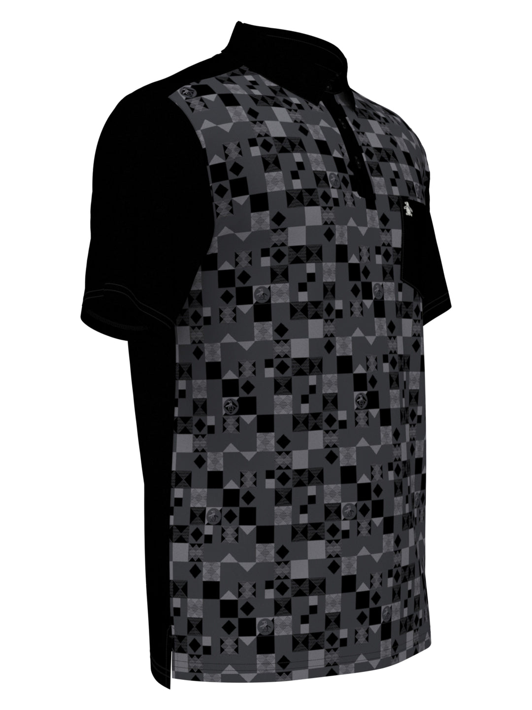 Men's Checkerboard Print Golf Polo