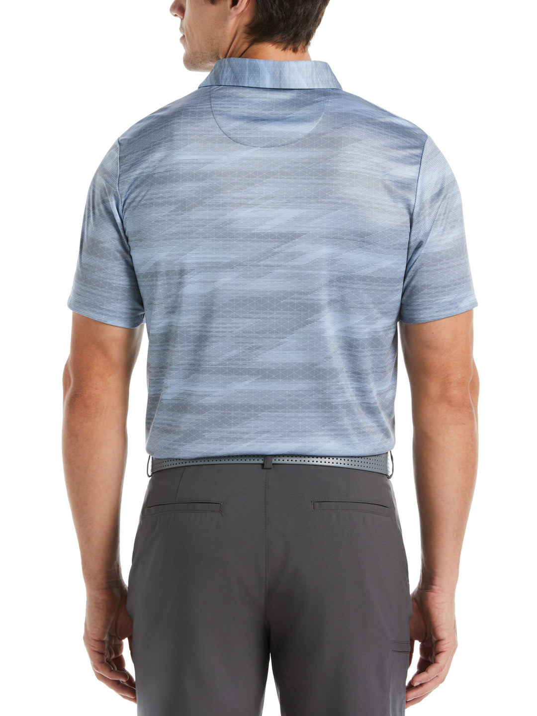 Digitized Chest Stripe Print Golf Polo (Tradewinds) 