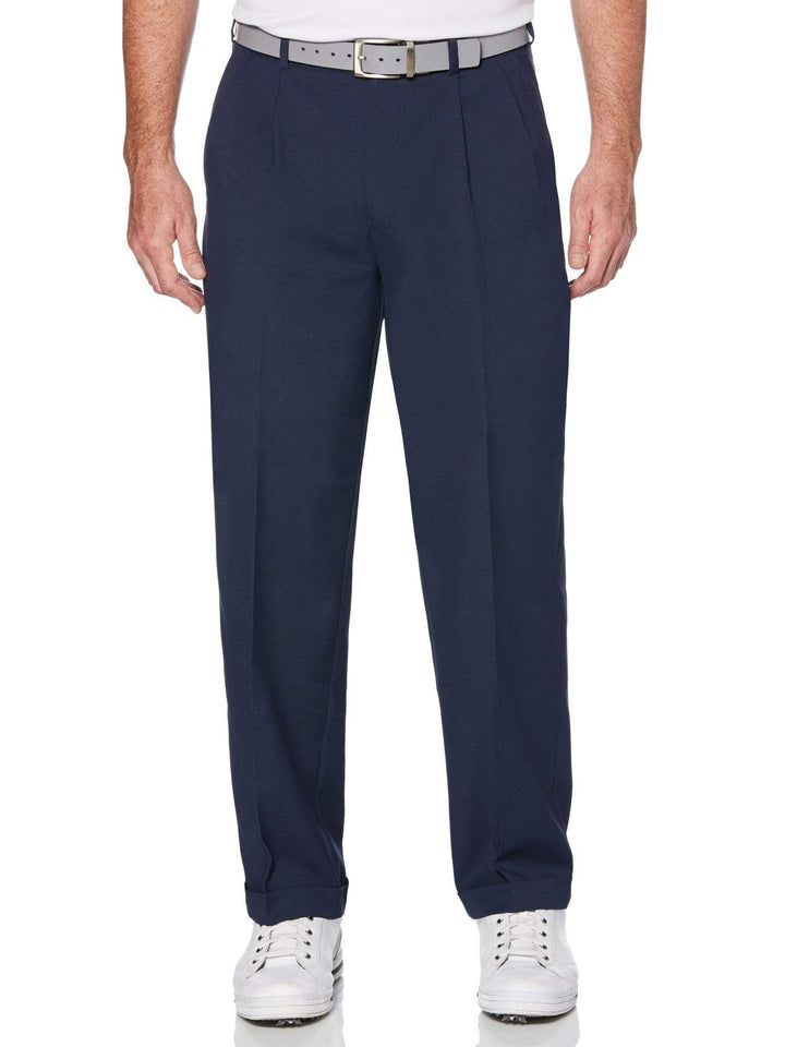 Men's Double Pleated Expandable Waistband Pant