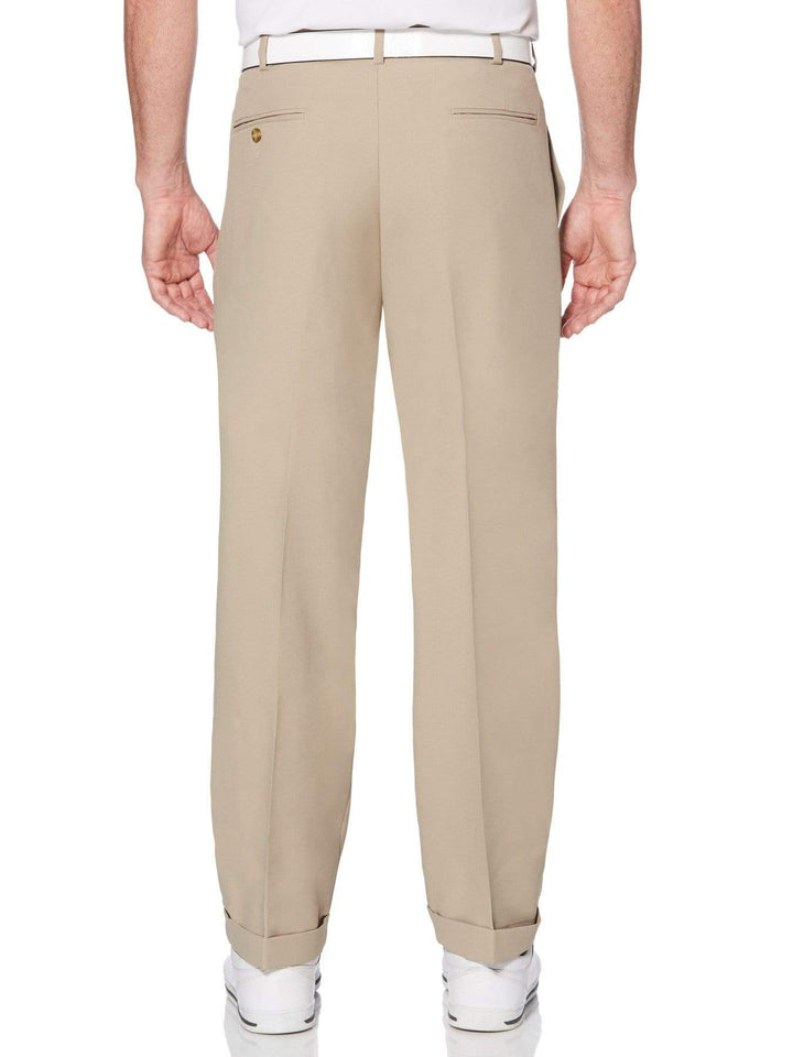 Men's Double Pleated Expandable Waistband Pant