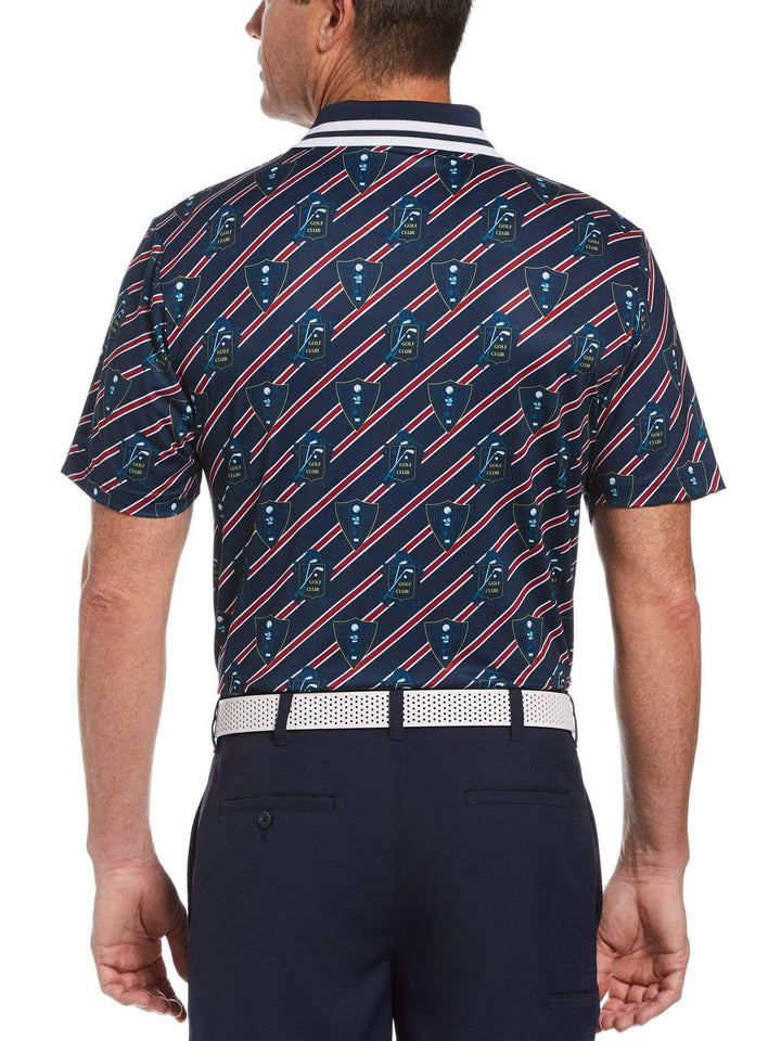 Men's Eco Allover Crest Print Golf Polo