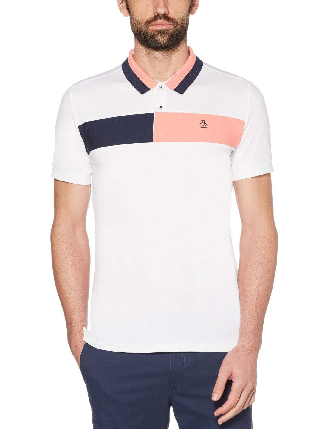 Men's Engineered Chest Stripe Golf Polo
