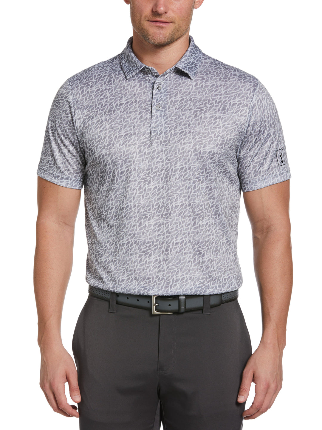 Etched Print Golf Polo (Gray Dawn) 