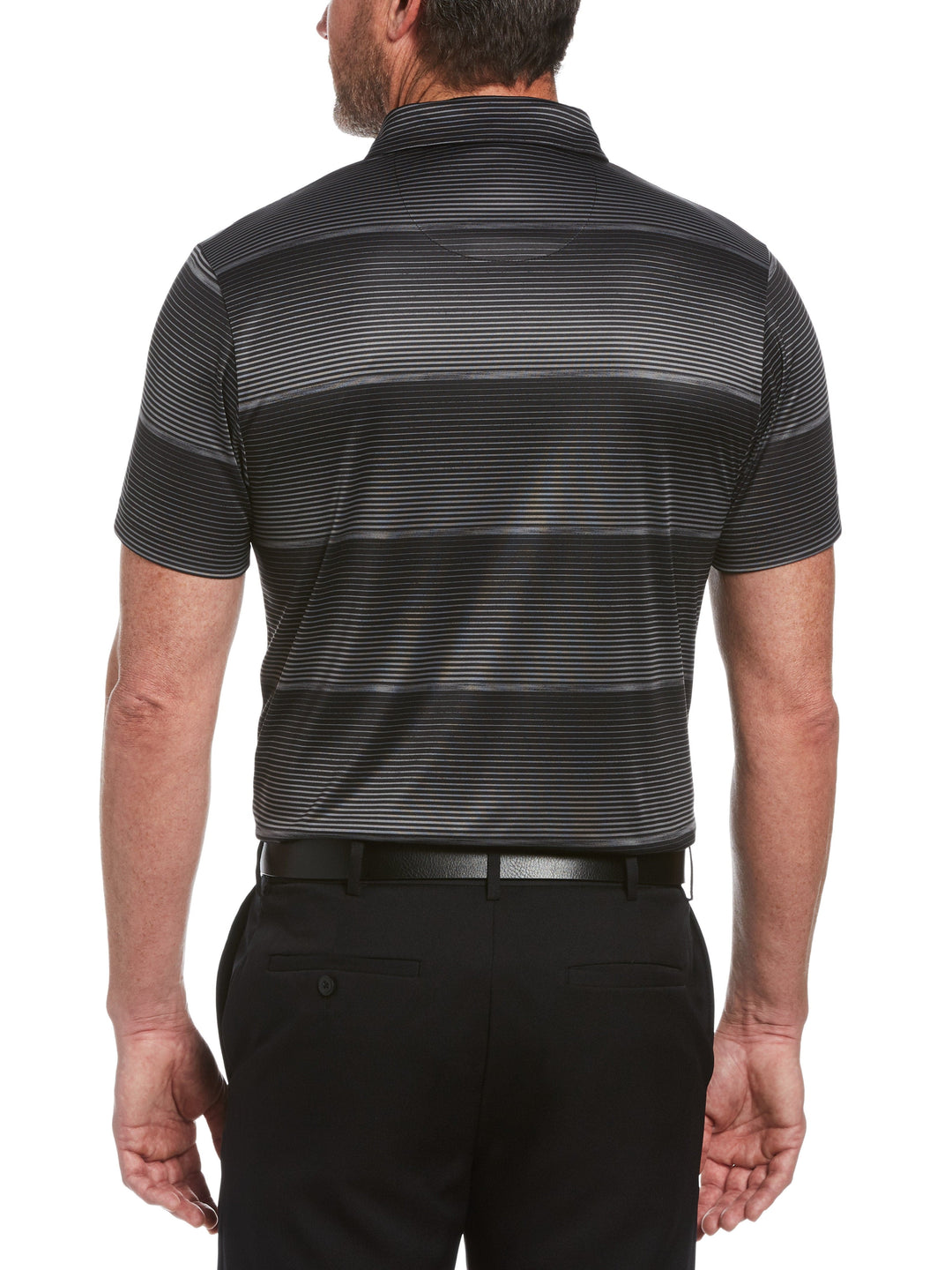 Men's Faded Space Dye Striped Golf Polo