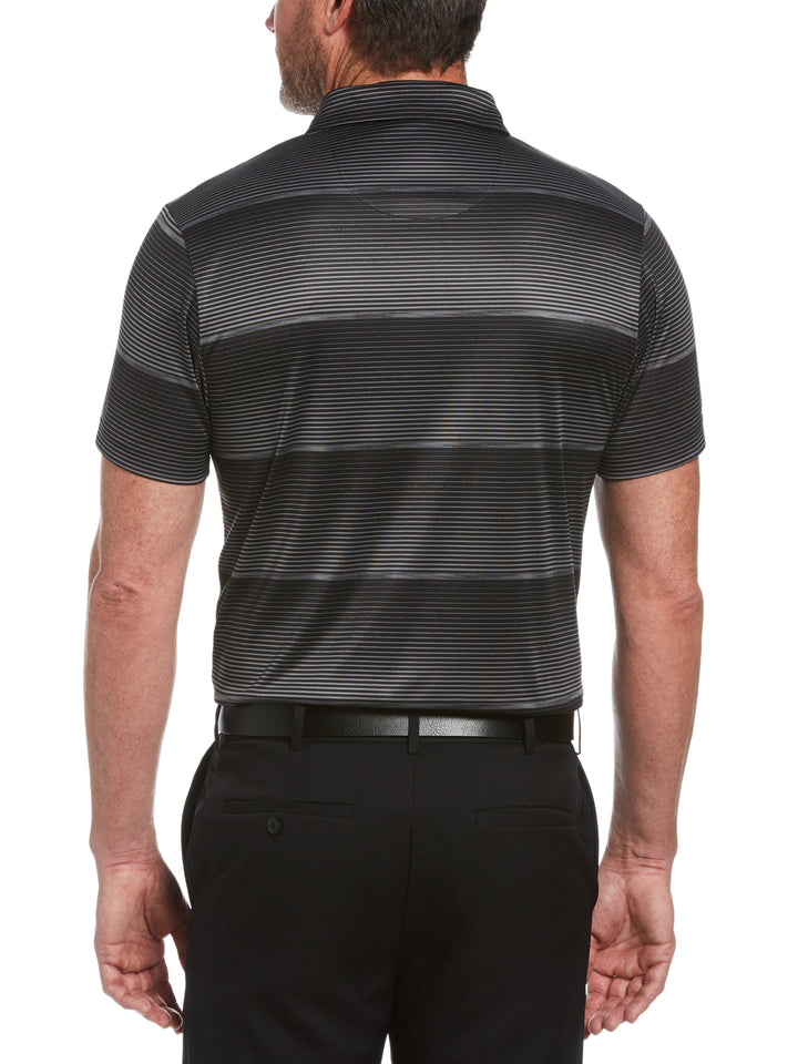 Men's Faded Space Dye Striped Golf Polo