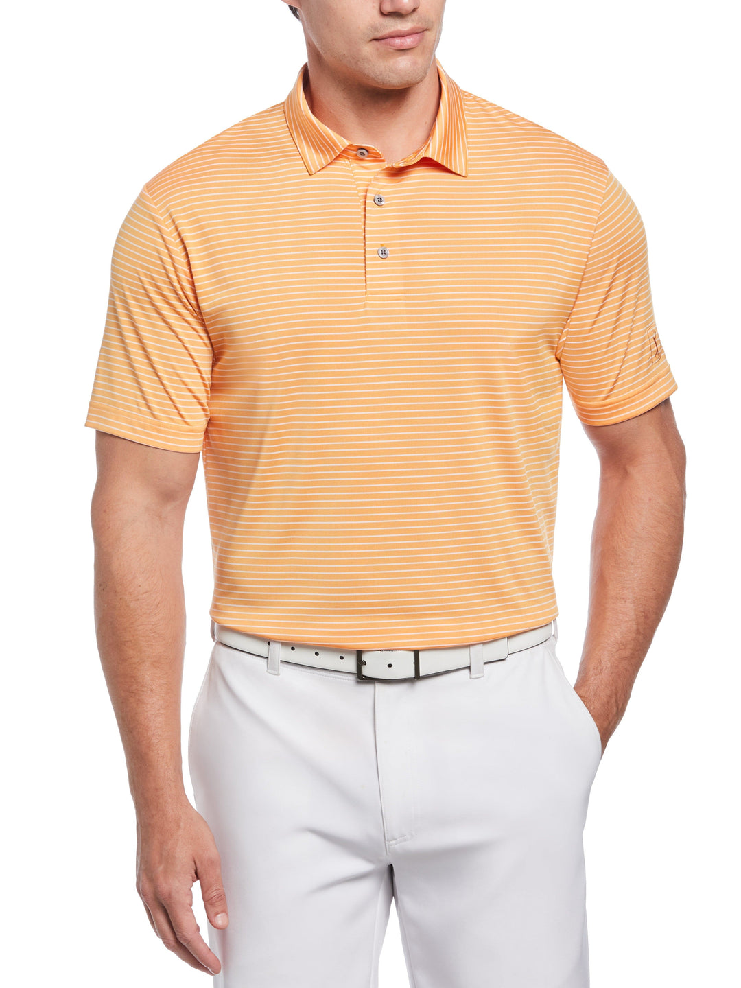 Feeder Stripe Golf Polo (Papaya) 