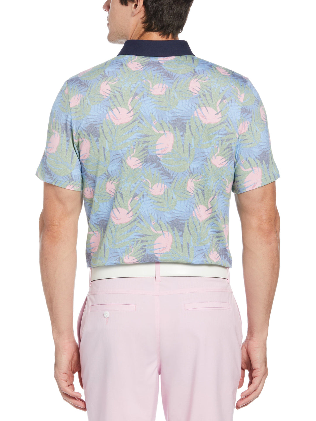 Men's Filtered Flamingo Print Golf Polo