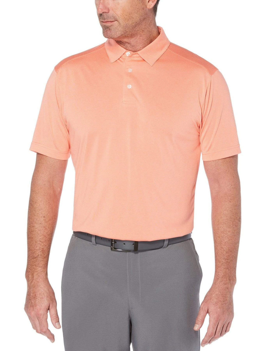 Men's Fine Line Yarn Dyed End on End Short Sleeve Polo