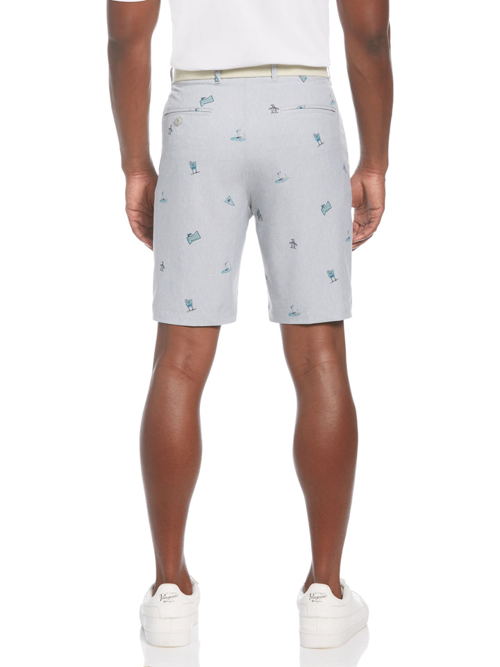 Men's Flat Front Golf Print Short