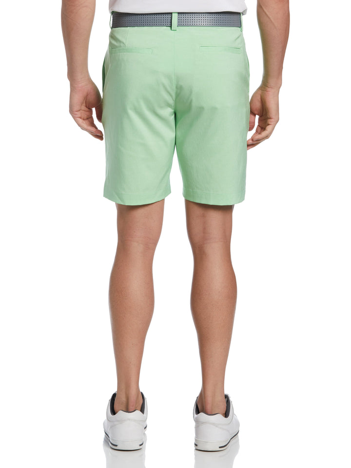 Flat Front Heather 9" Golf Short with Active Waistband (Green Ash Heather) 