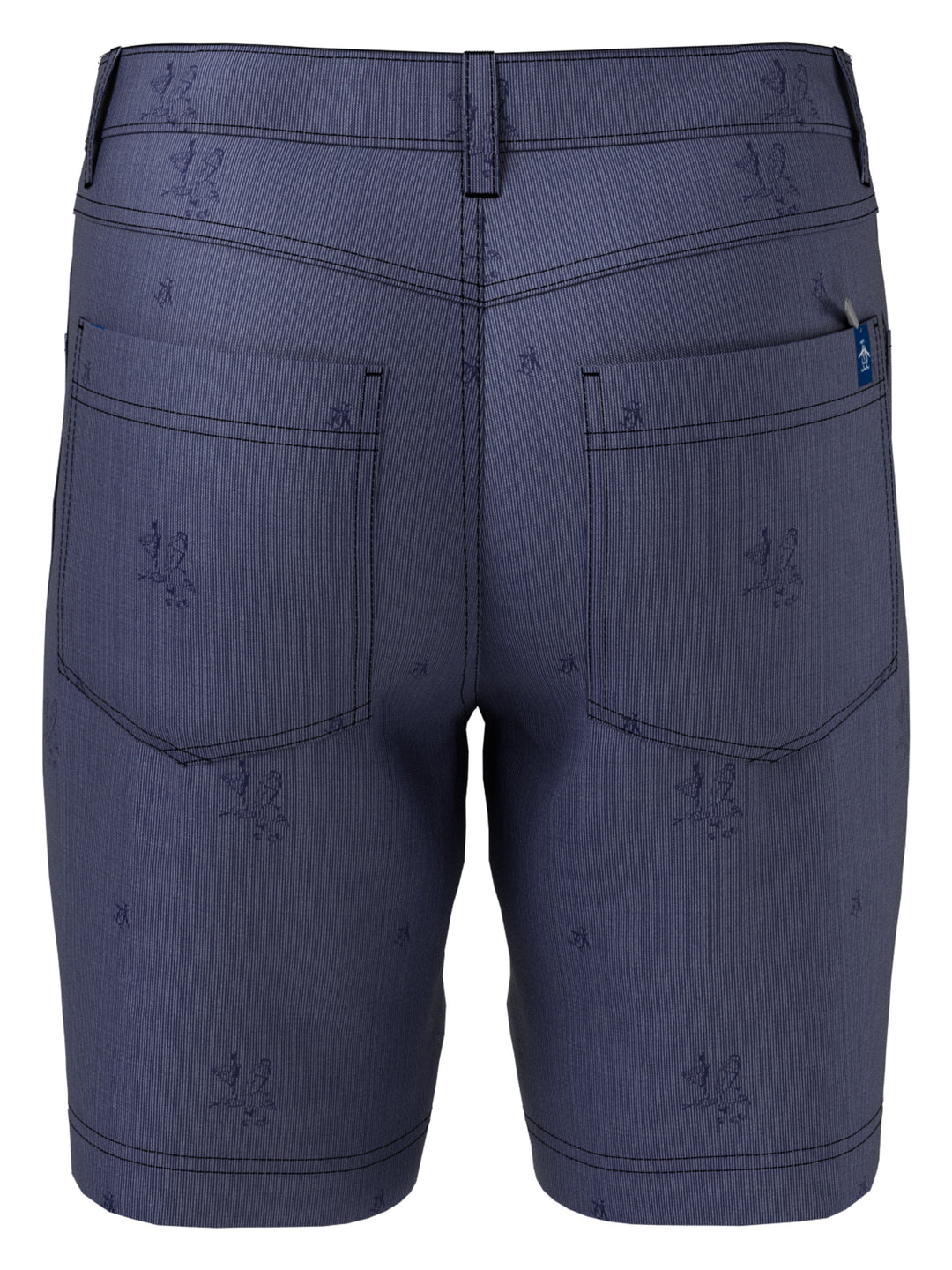 Flat Front Martini Print 5-Pocket 8" Golf Short (Black Iris) 