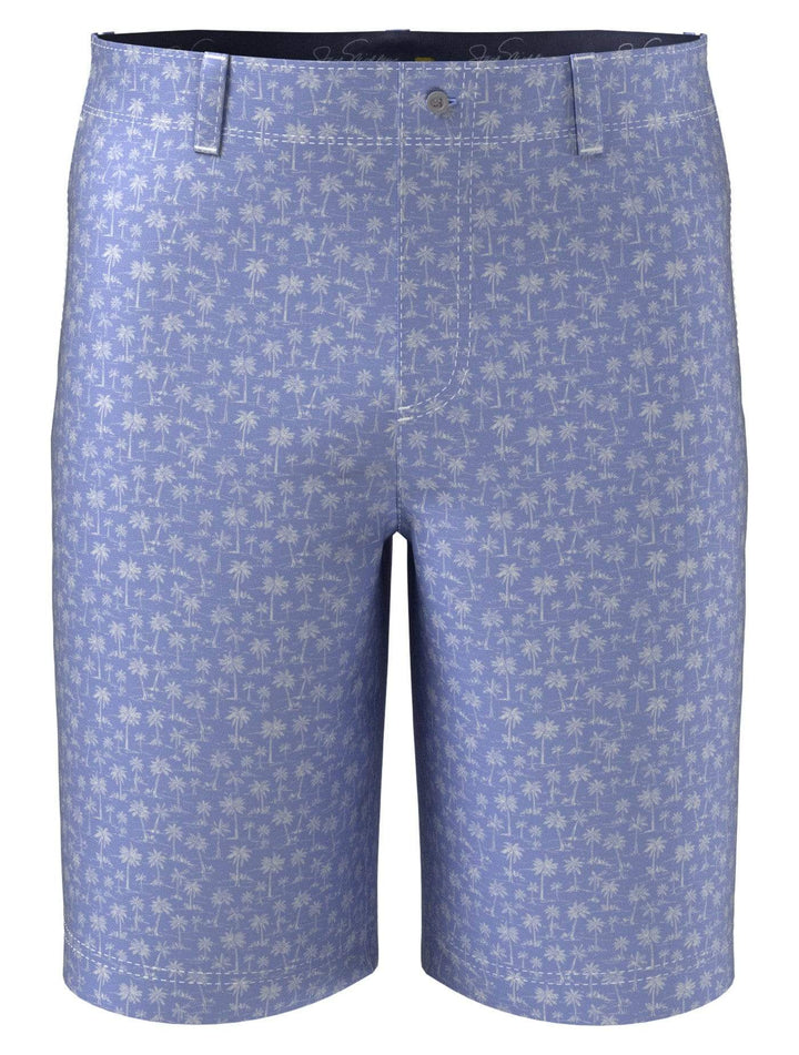 Men's Flat Front Palm Print Golf Short with Active Waistband
