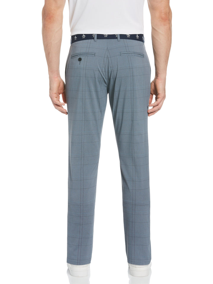 Men's Flat Front Plaid Golf Trousers