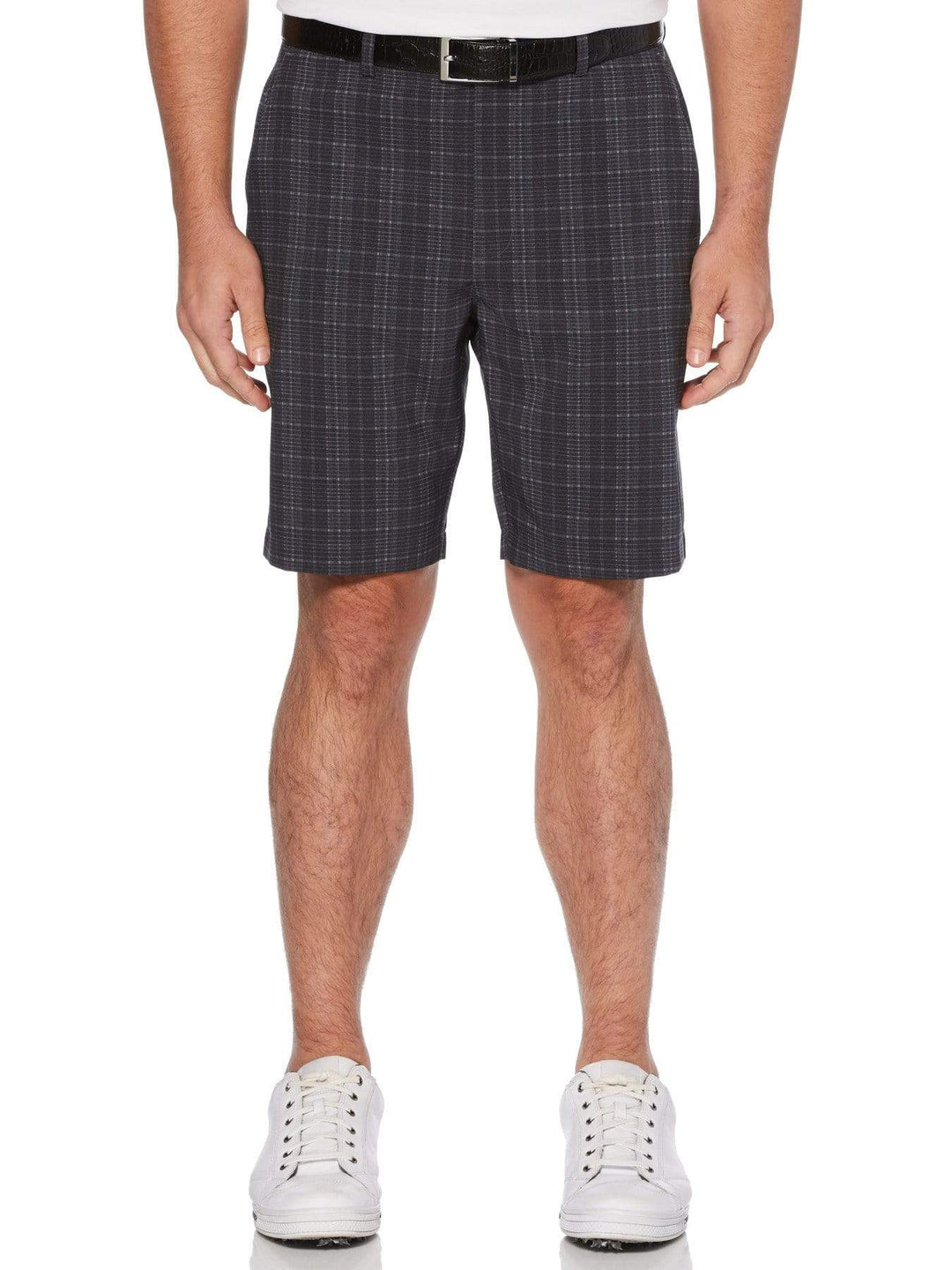 Men's Flat Front Plaid Printed Short with Active Waistband