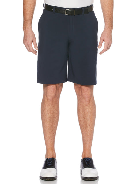 Men's Flat Front Solid Golf Short with Active Waistband and Media Pocket