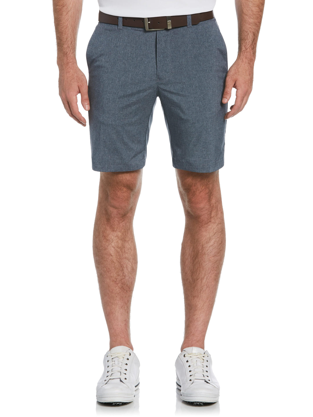 Men's Flat Front Yarn Dye Heather Golf Short with Active Waistband