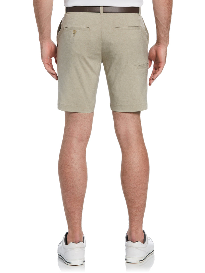 Men's Flat Front Yarn Dye Heather Golf Short with Active Waistband