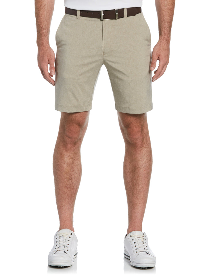 Men's Flat Front Yarn Dye Heather Golf Short with Active Waistband
