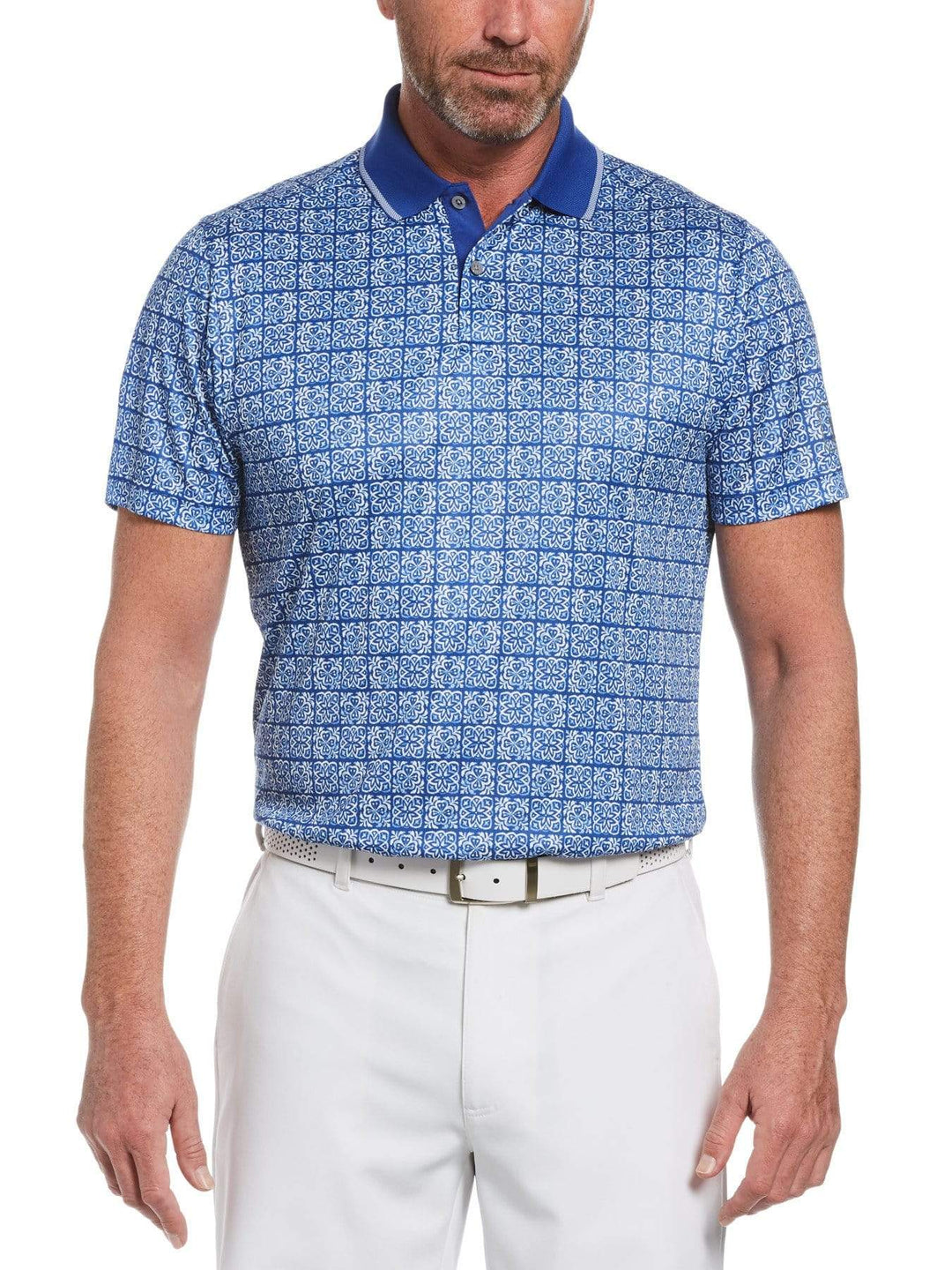 Men's Floral Batik Print Golf Polo
