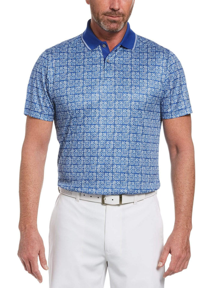 Men's Floral Batik Print Golf Polo
