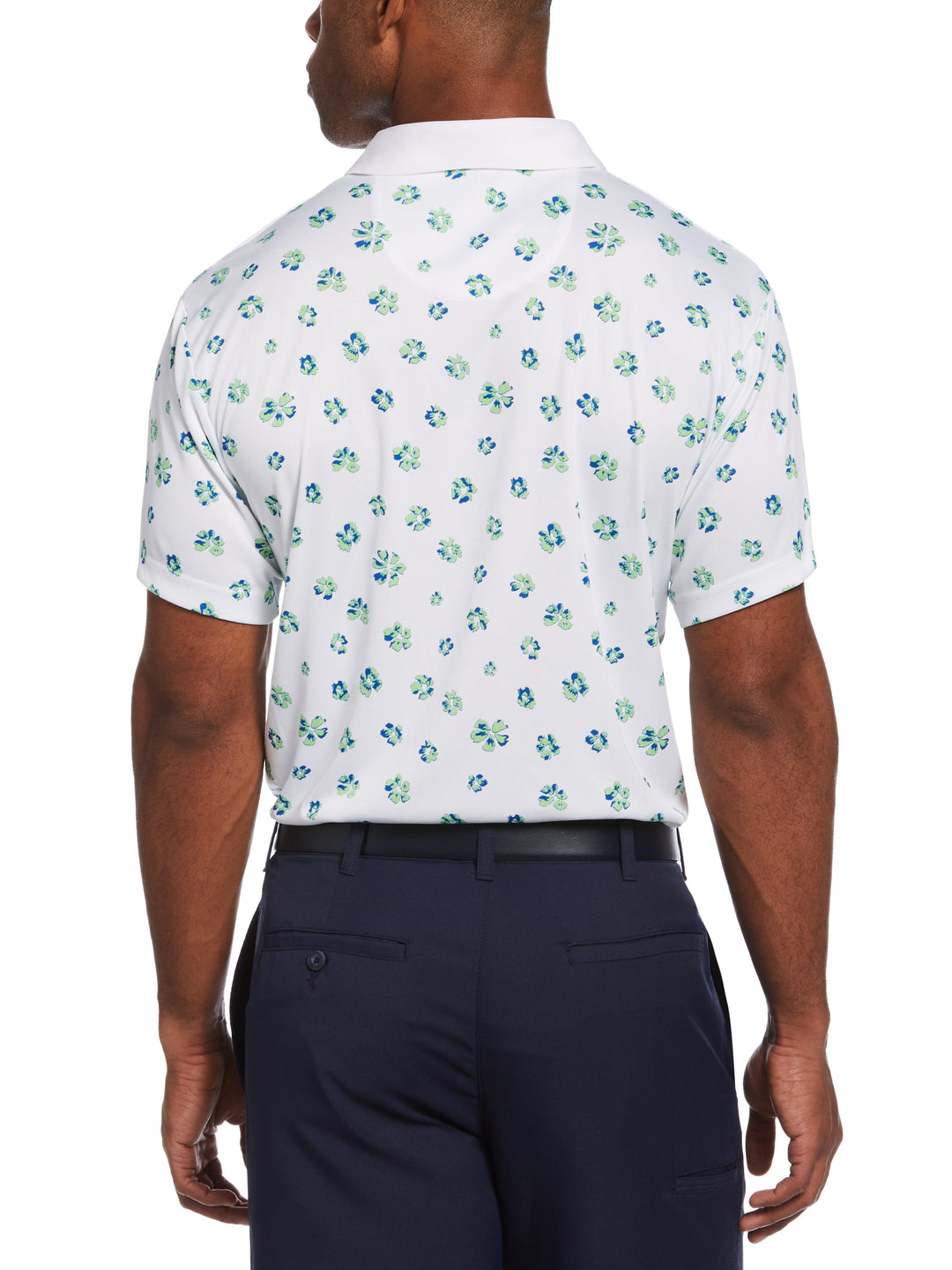 Foliage Printed Golf Polo (Bright White) 