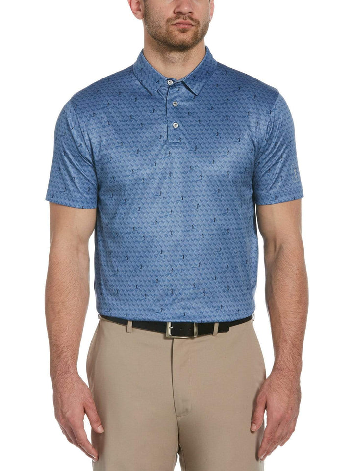 Men's Geo Swing Print Golf Polo