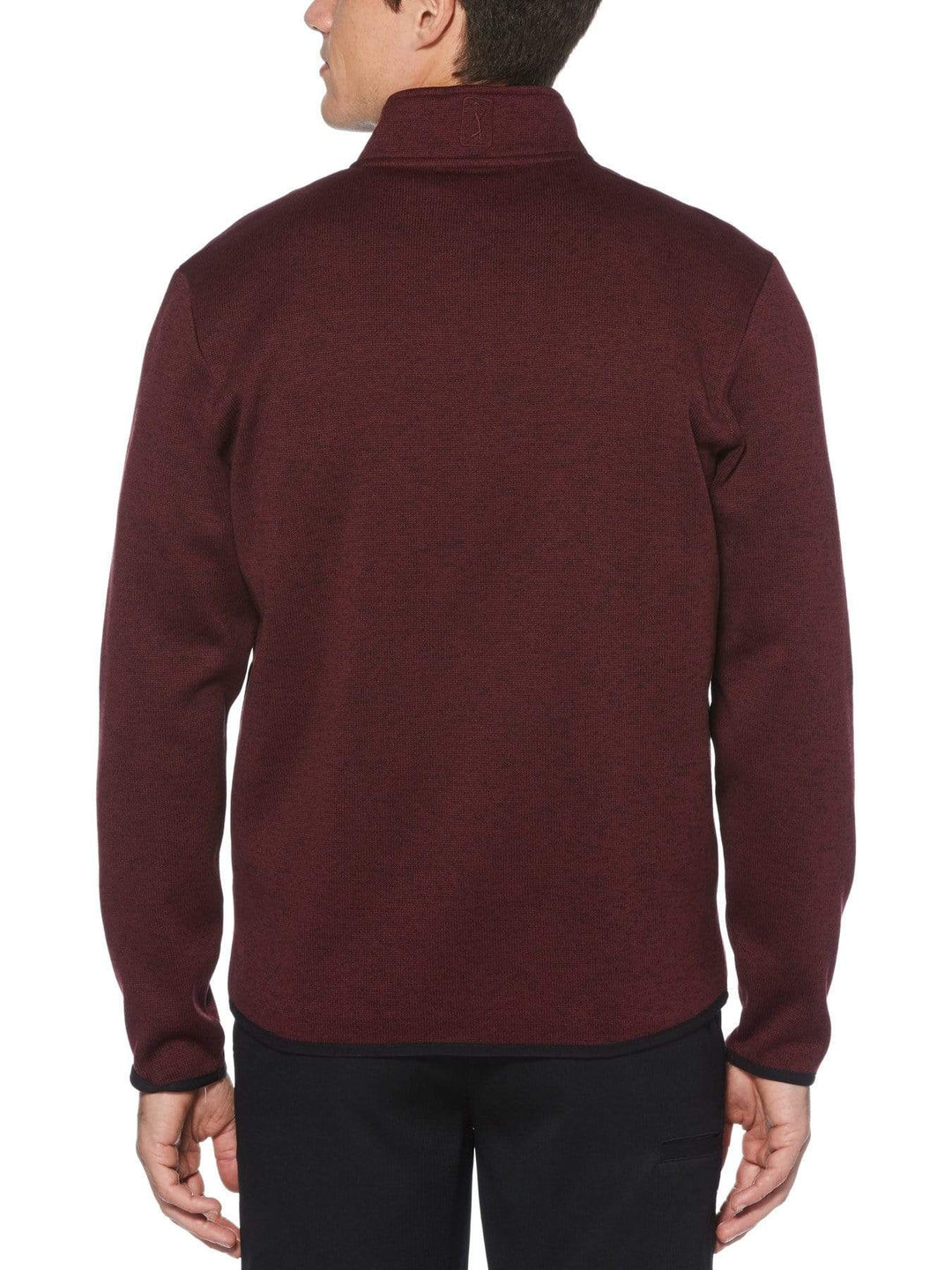 Men's Heather Fleece Back Quarter-Zip Sweater with Binding