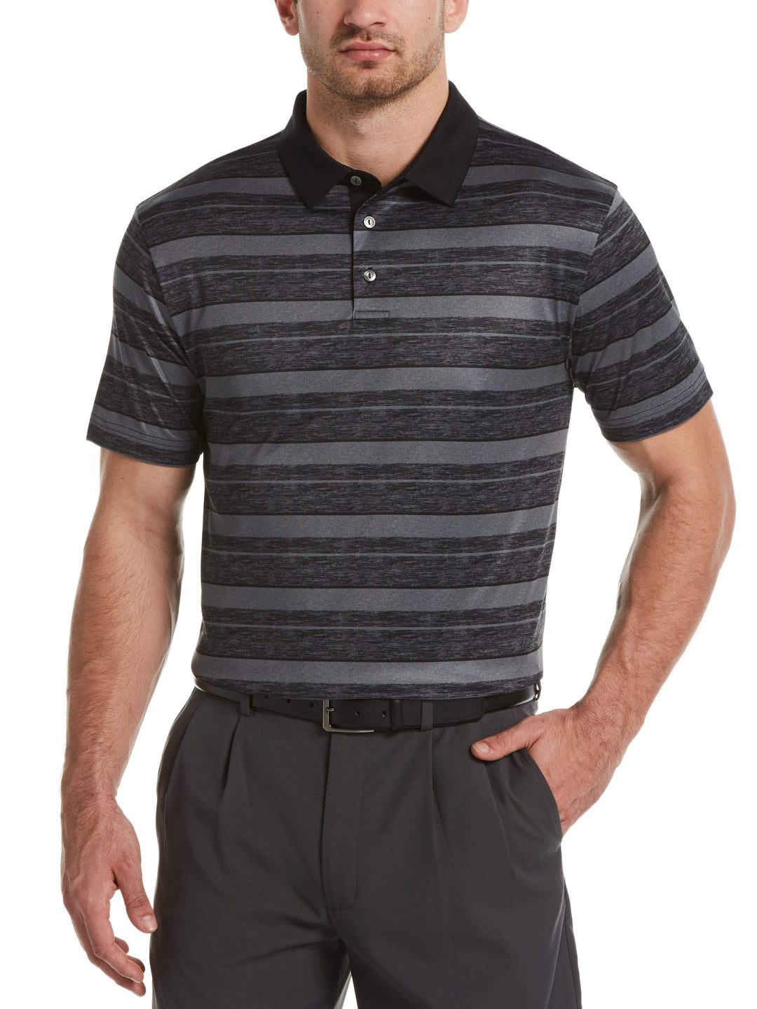 Men's Heather Stripe Polo
