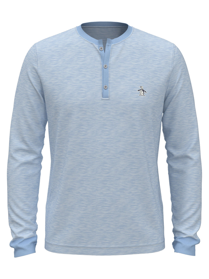Men's Heathered Henley Golf Sweater