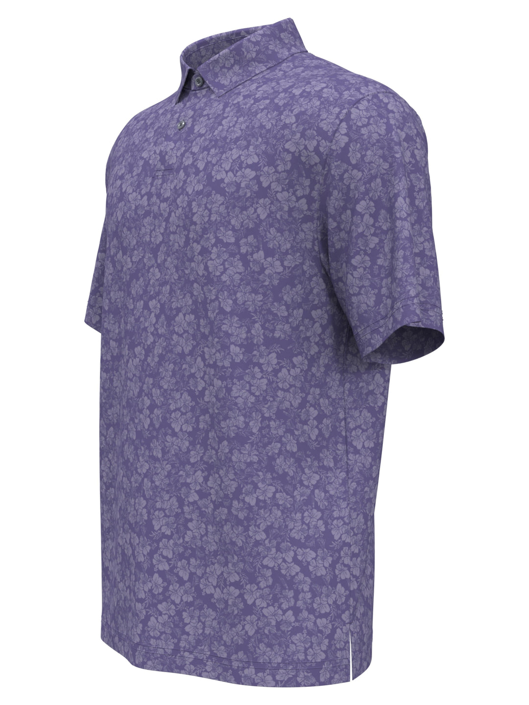Hibiscus Print Golf Polo (Lavender Violet) 