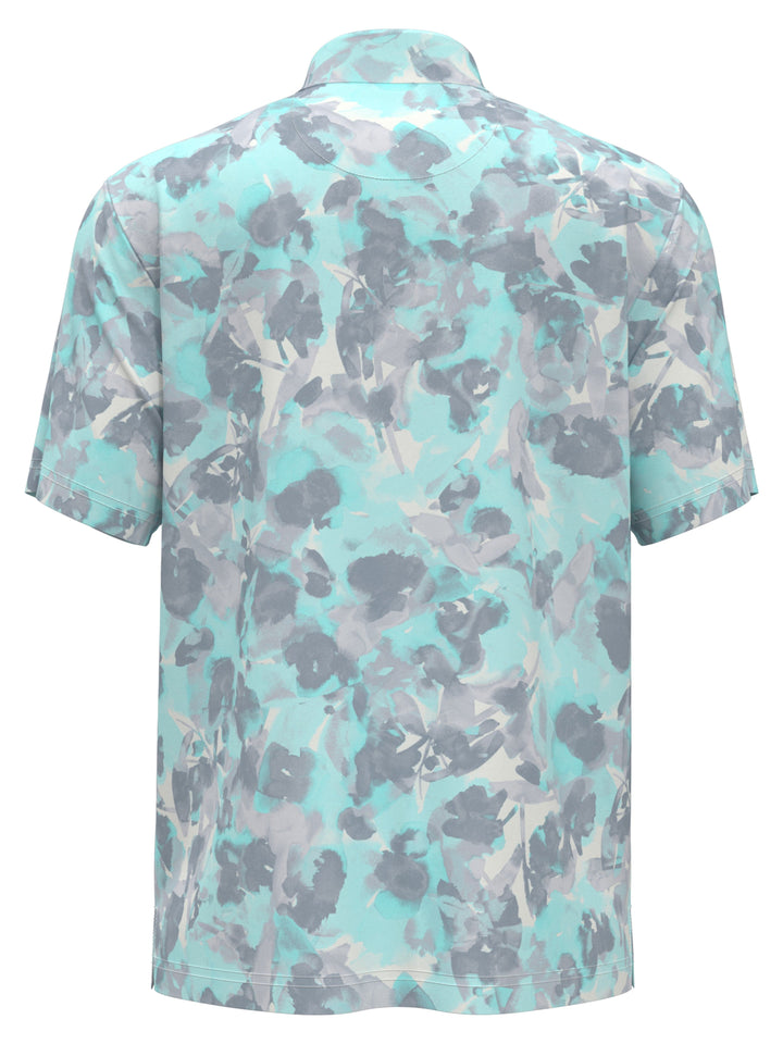 Hidden Floral Print Golf Polo (Bright White) 