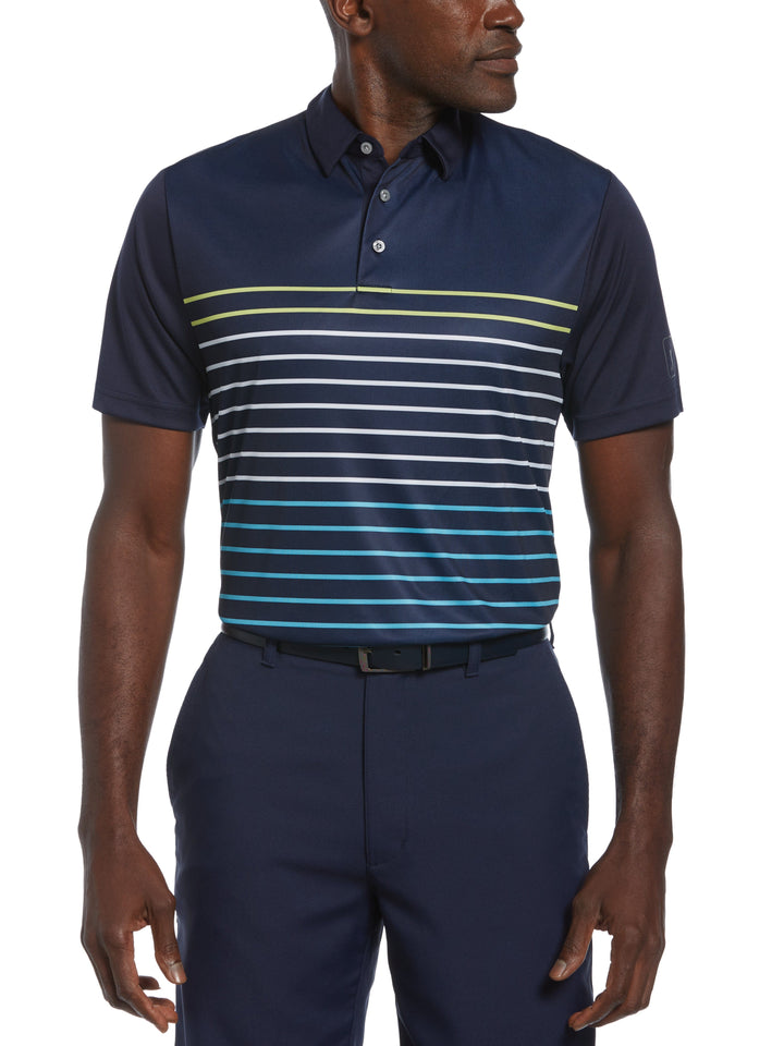 Men's High Contrast Stripe Golf Polo