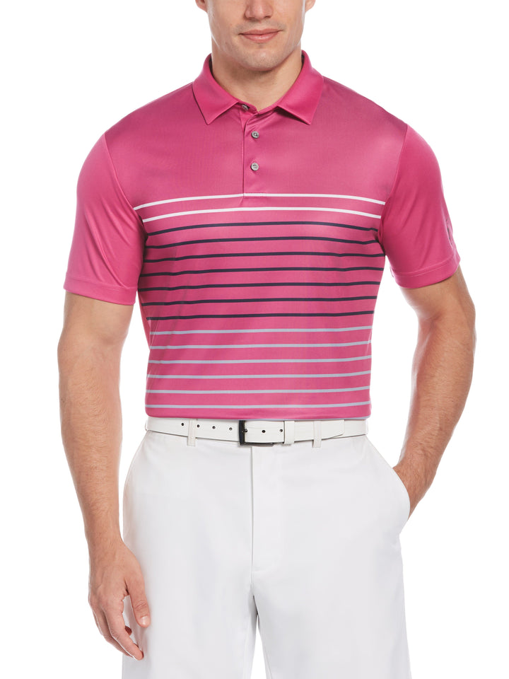 Men's High Contrast Stripe Golf Polo