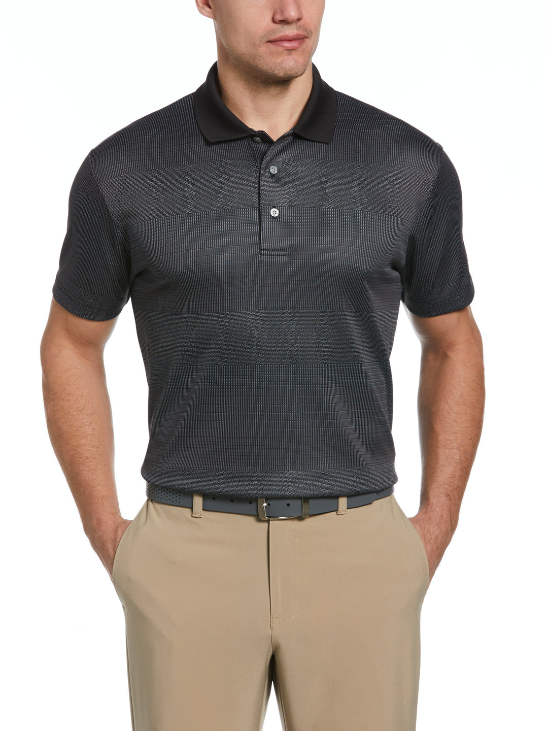 Men's Large Scale Birdseye Stripe Jacquard Golf Polo
