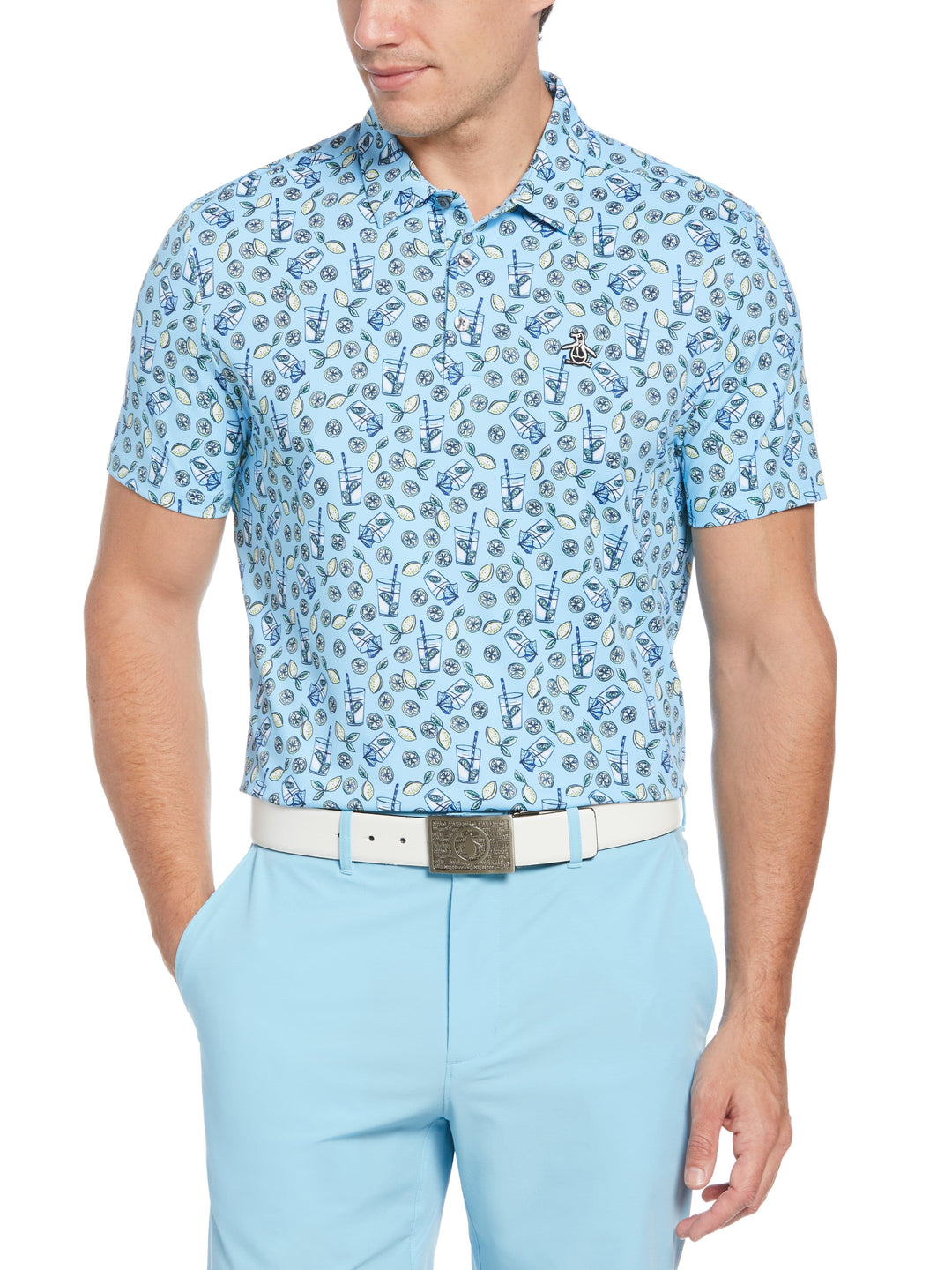 Men's Lemonade Print Golf Polo