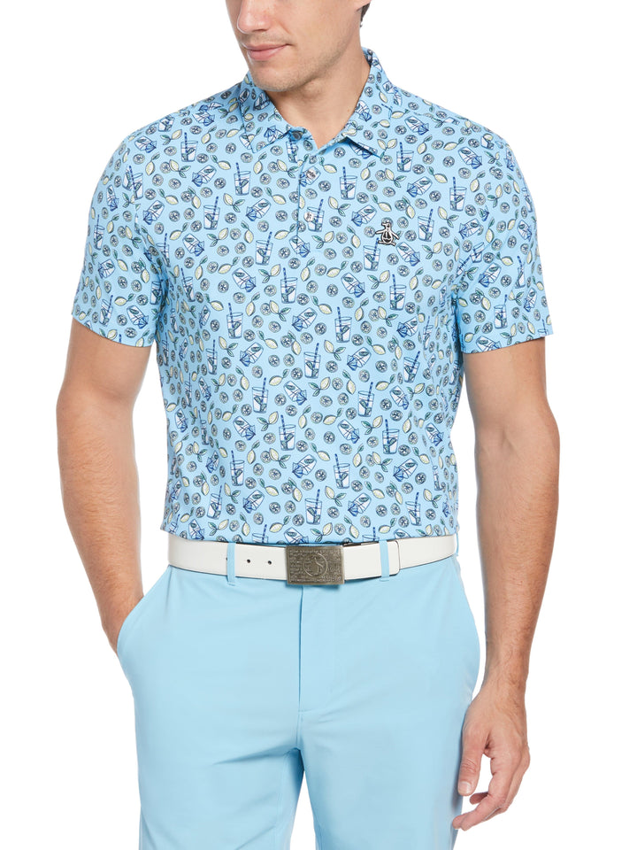 Men's Lemonade Print Golf Polo