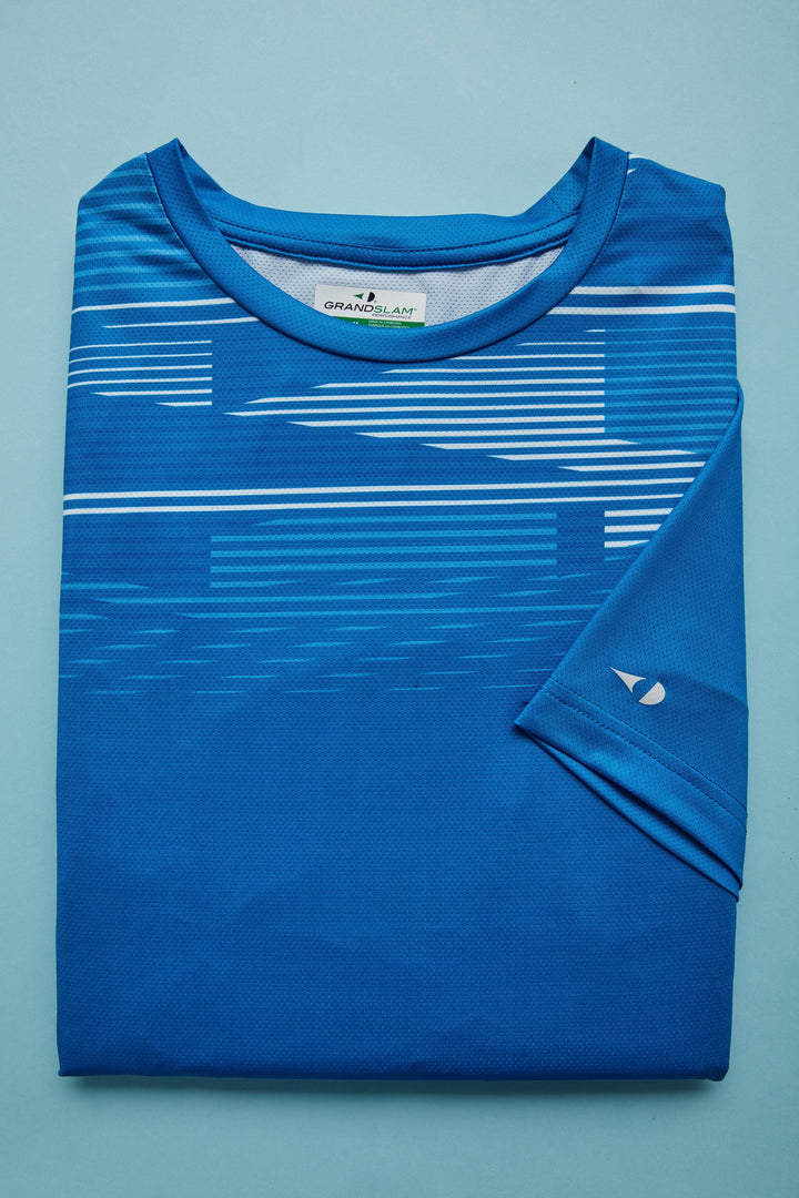 Men's Linear Chest Printed Tennis Tee
