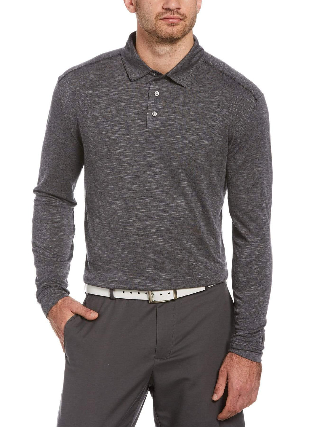 Men's Long Sleeve Slub Polo