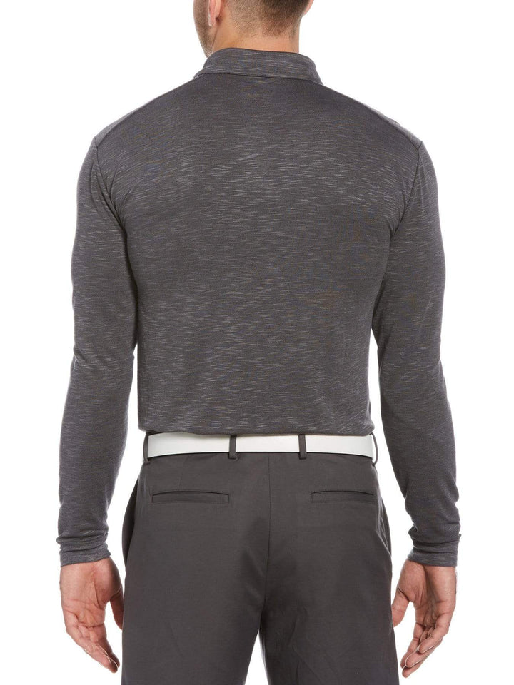 Men's Long Sleeve Slub Polo