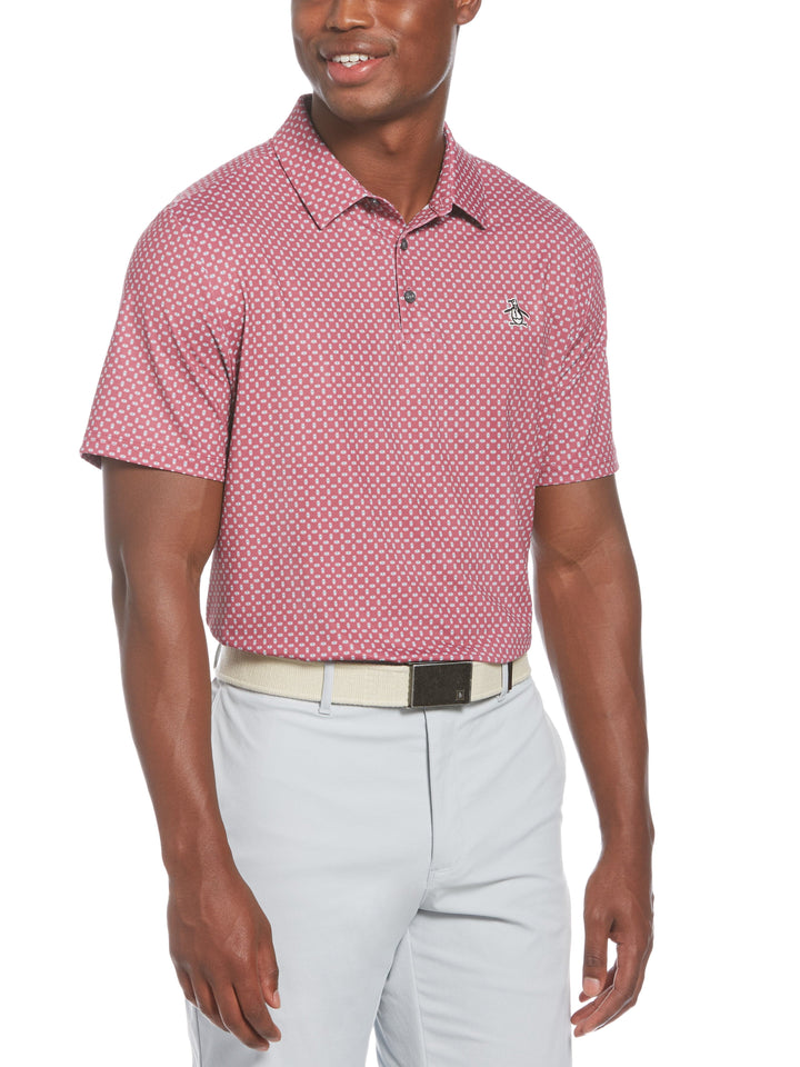 Men's Micro Geo Allover Print Golf Polo Shirt
