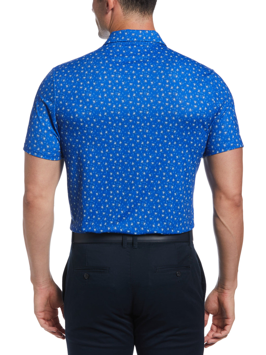 Micro Octopus Print Golf Polo (Blue Tattoo) 
