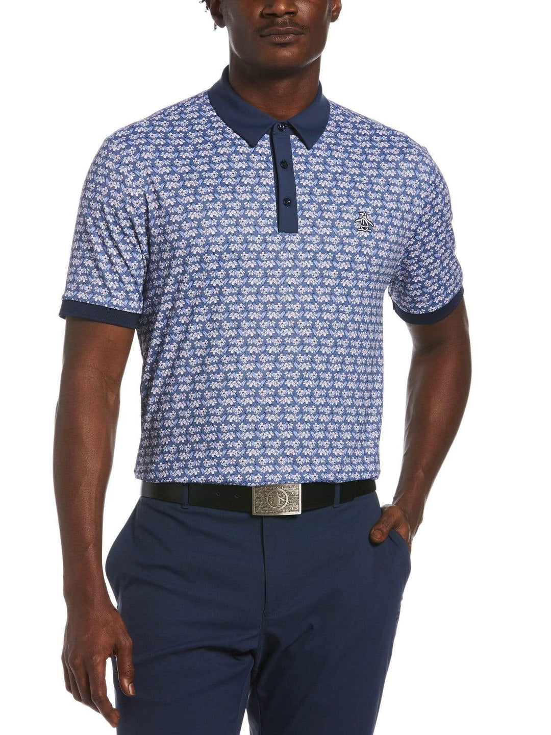 Men's Mini Floral Print Golf Polo